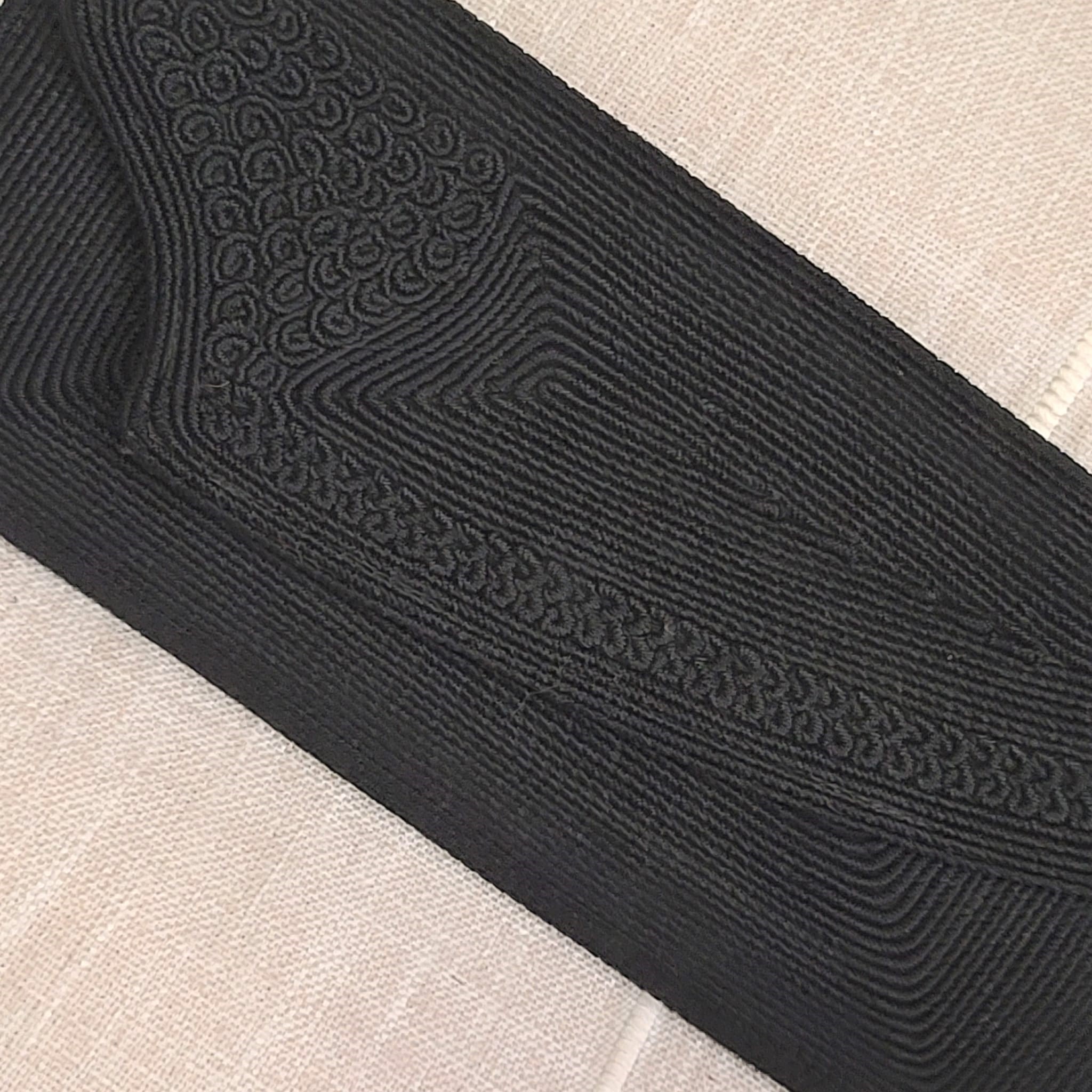 Cord Design Black Clutch Handbag