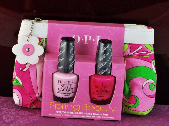 OPI Nail Polish Gift Pack Make-up Bag & Two Nail Polish