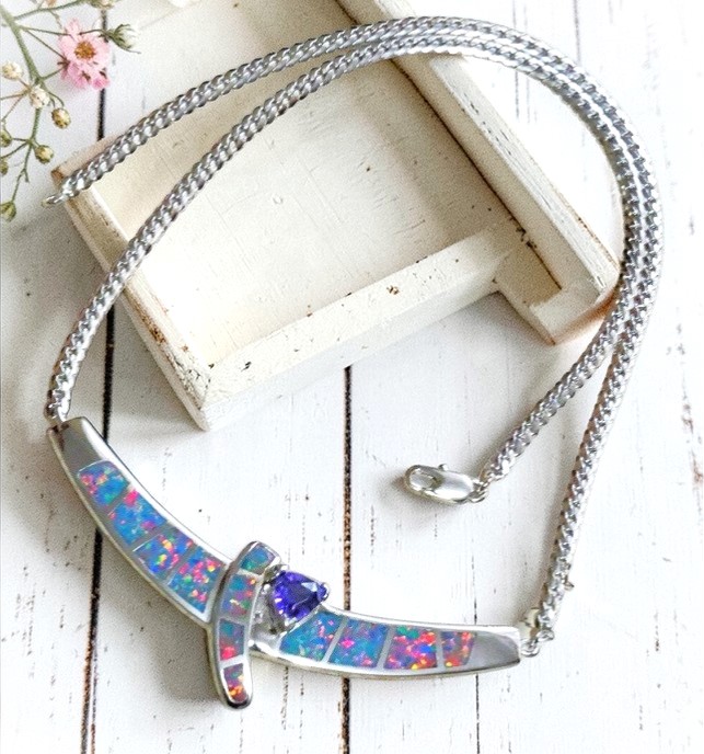 Cubic Zirconia Necklace set in 18K White Gold Plated