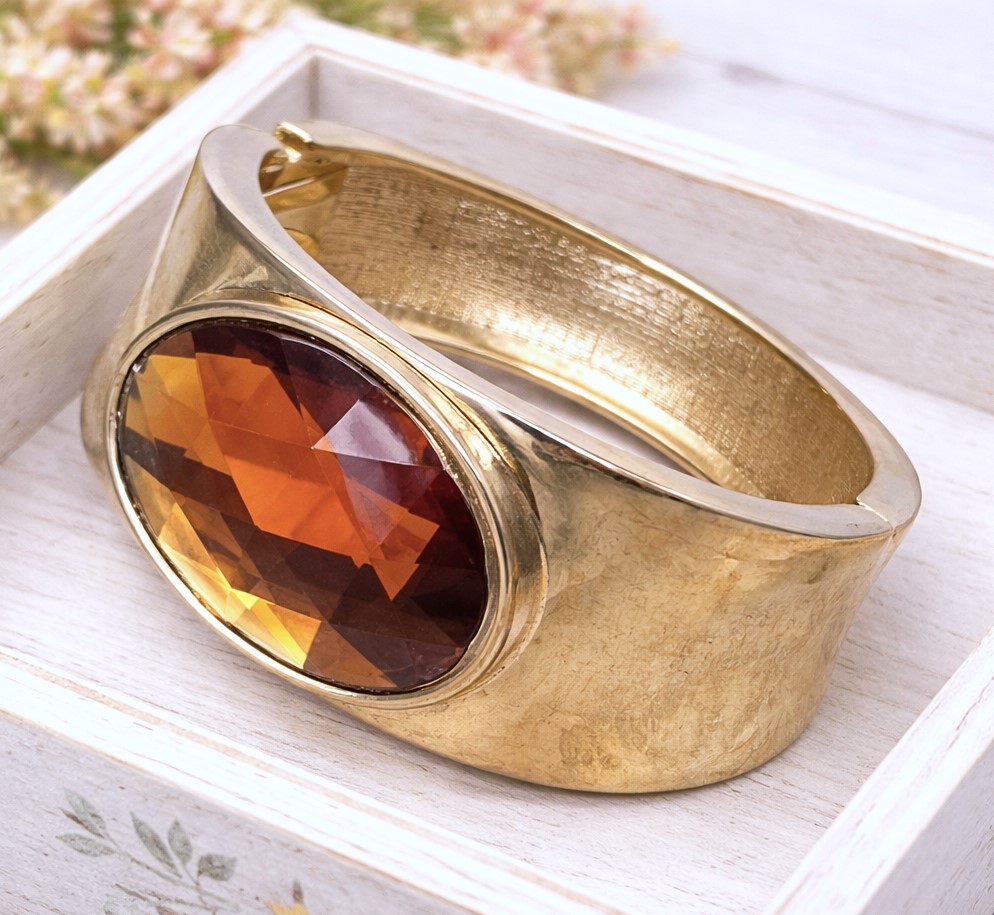 Amber Rhinestone Center Bracelet