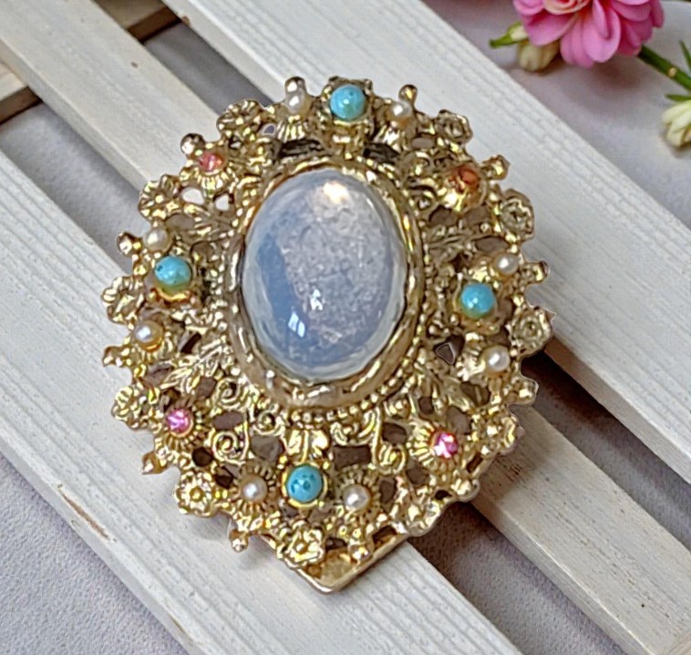 Opal like Moonglow Scarf Clip, Scarf, Hat or Dress Accessory