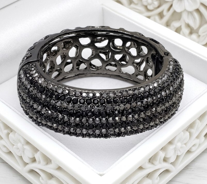 Two Tone Color Rhinestone Statement Bracelet
