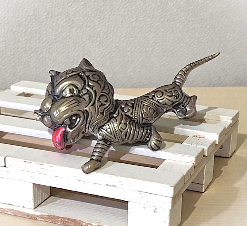 Antique Oxidized Brass Asian Dragon Pin