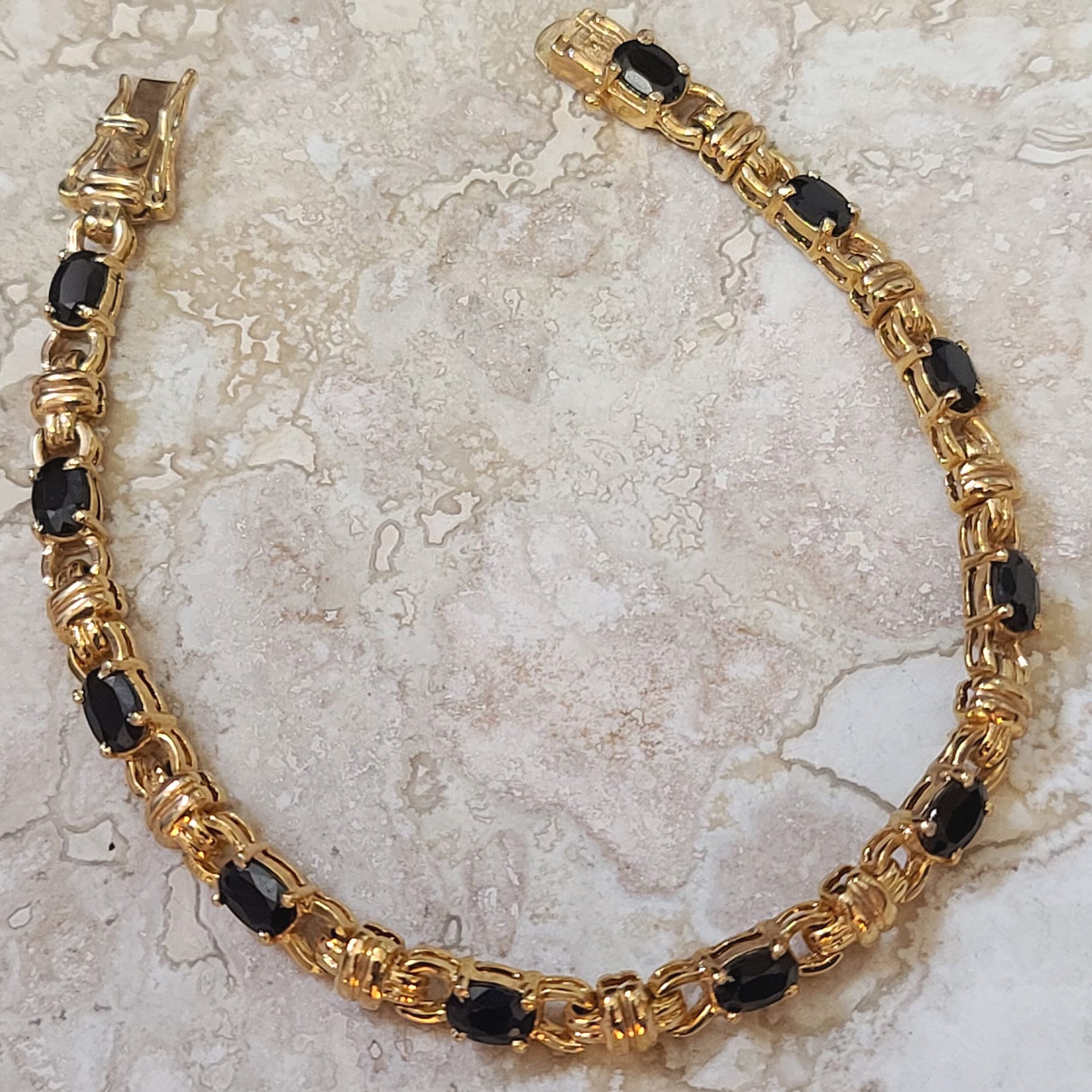 Technibond 18K Gold with Sapphire Gemstone Bracelet - Click Image to Close