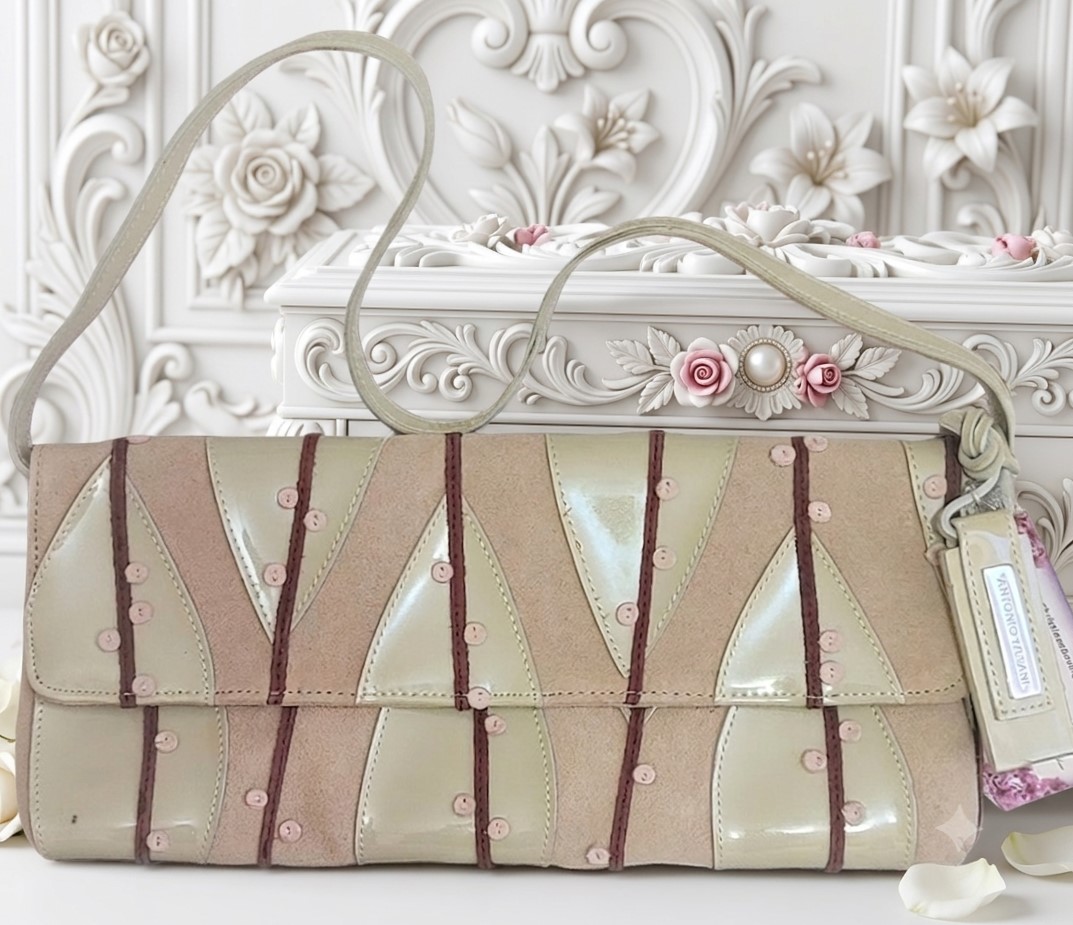 Antonio Melani Suede & Patent Leather Handbag