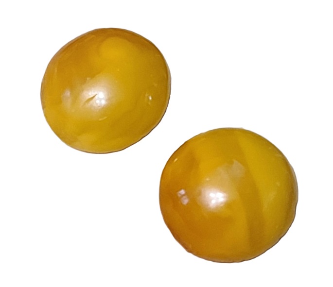 Butterscotch Amber & 925 Sterling Silver Clip Backs Earrings