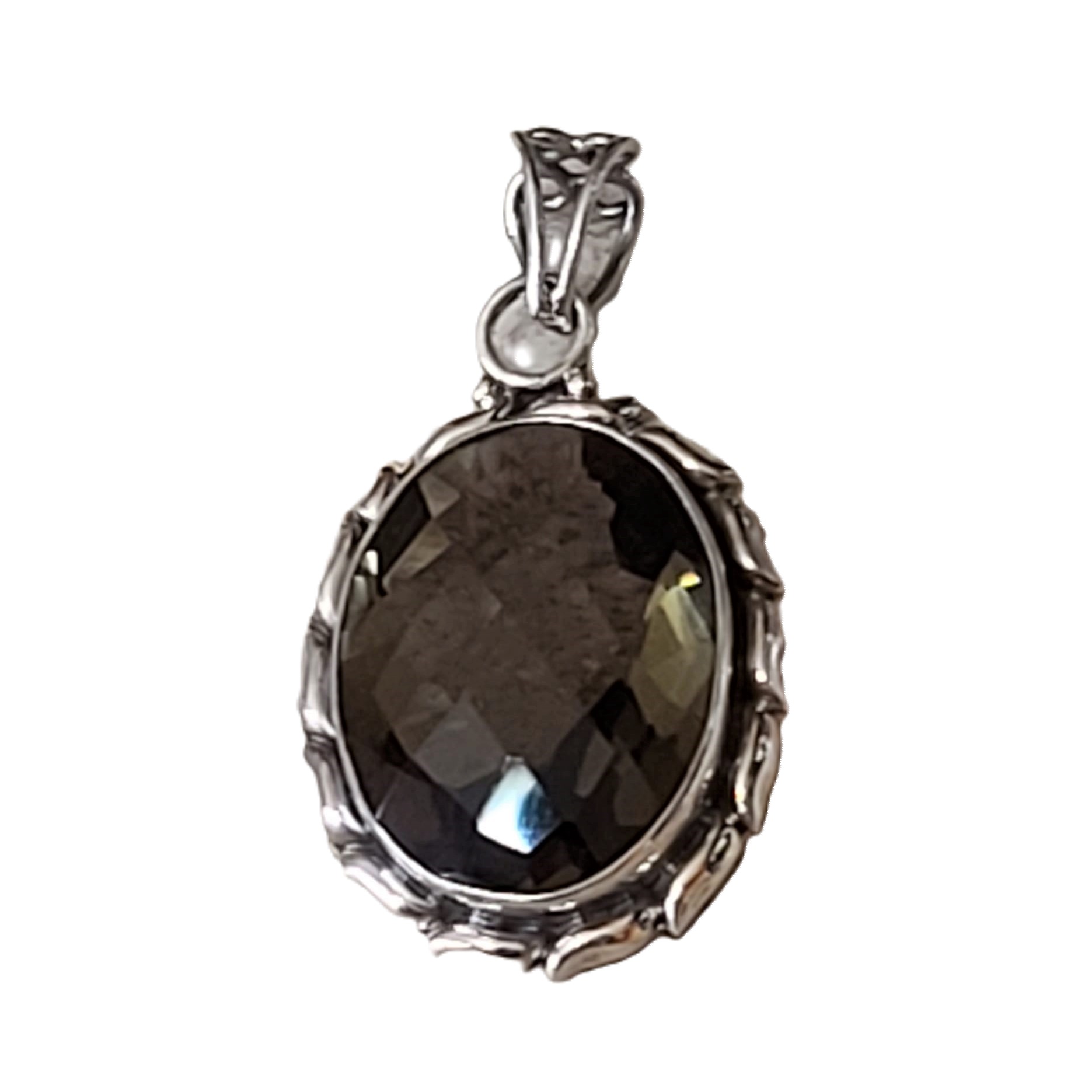 Brown Topaz 925 Sterling Silver Pendant - Click Image to Close