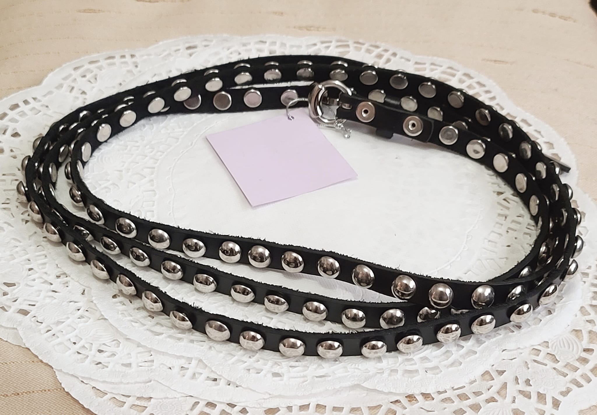 Belt New Black Leather Studded Wrap