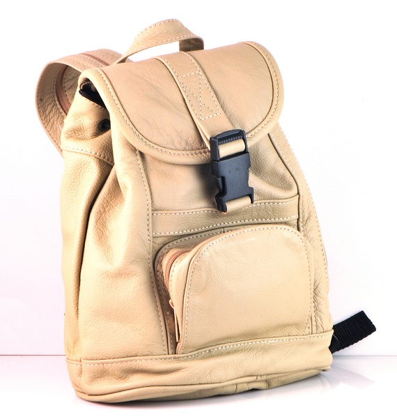 Beige Leather Made in Mexico BackPack