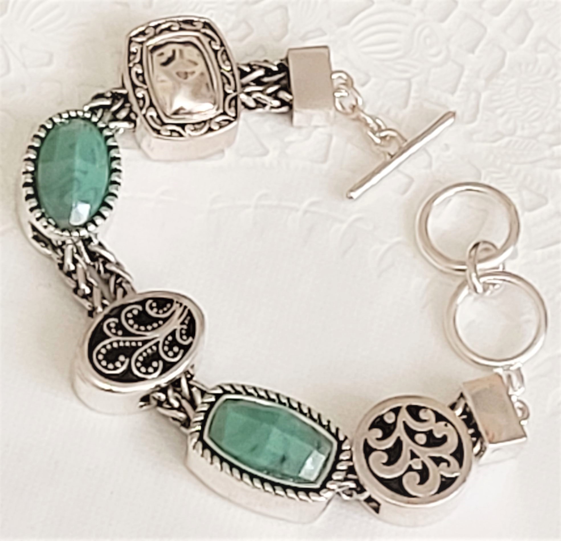 Fashion Turquoise Slide Charm Bracelet