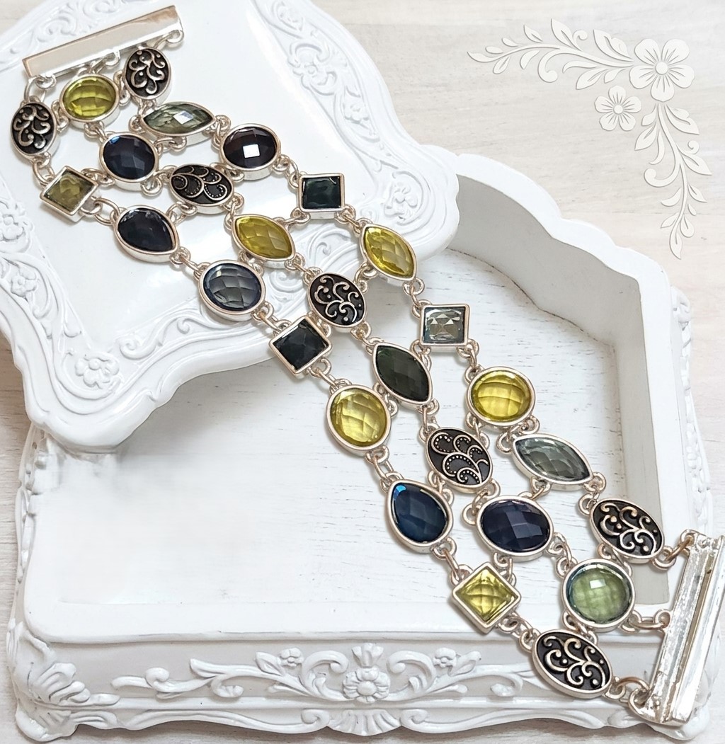 Cabachon bracelet, fashion bracelet with magenetic clasp
