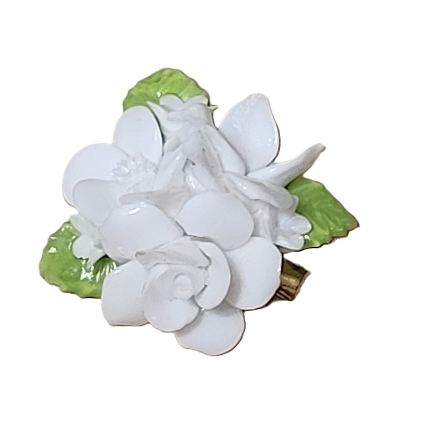 Coalport Bone China Vintage Pin White Flower - Click Image to Close