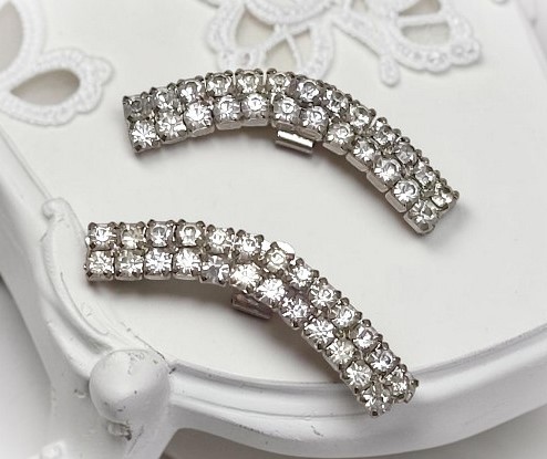Vintage Arched Rhinestone Shoe Clips