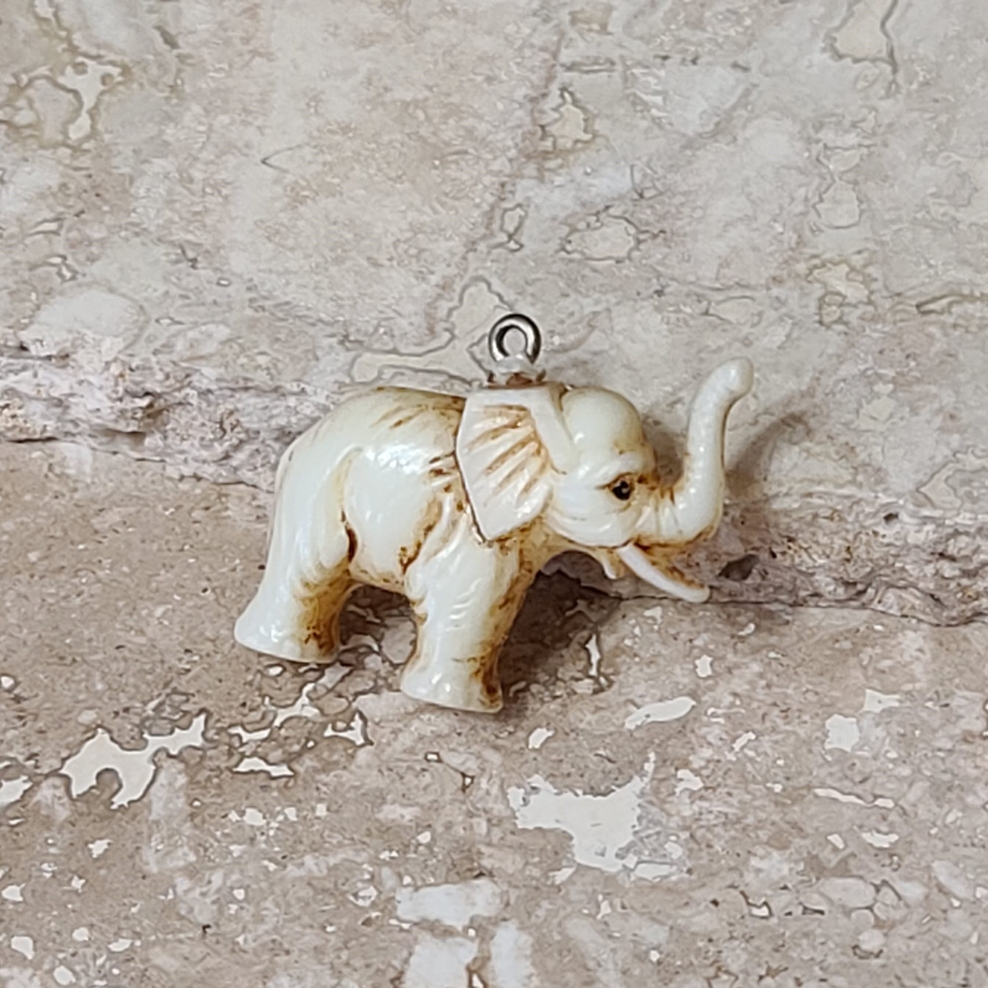 Carved Bone Elephant Charm