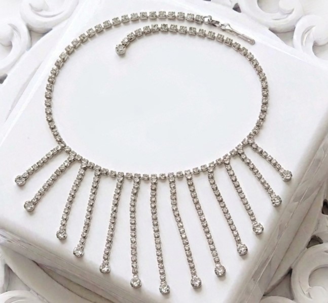 Rhinestone Bib Necklace