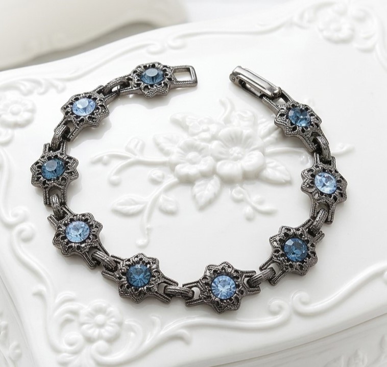 Blue Rhinestone Bracelet Brand 1928