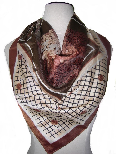 Scarf Vintage Water Repellant with Brown Tones - Click Image to Close