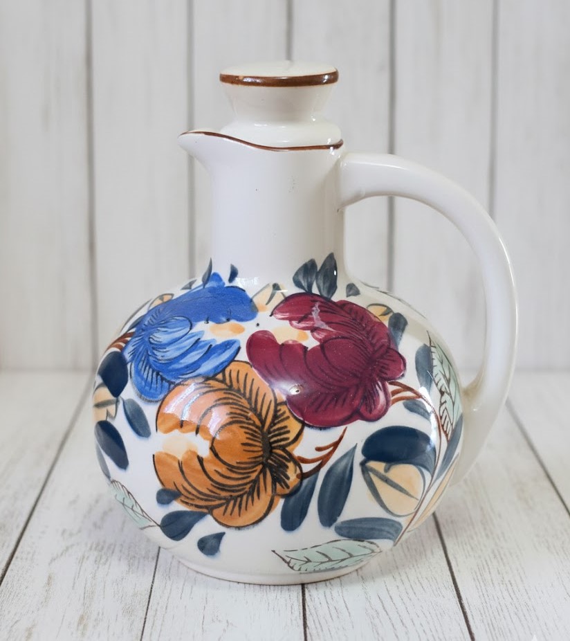 NASCO Pottery Handpainted Wine Pitcher