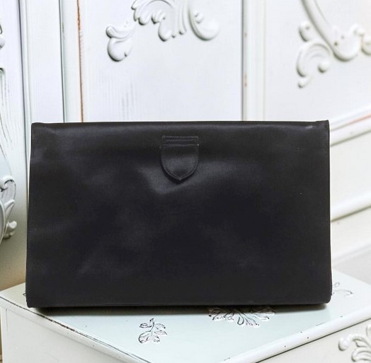 Satin clutch, vintage clutch style purse, black vintage purse, designer Koret, yellow satin interior