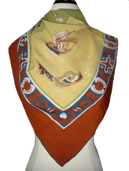 Scarf Vintage Mideastern Desert Tropics Pattern - Click Image to Close