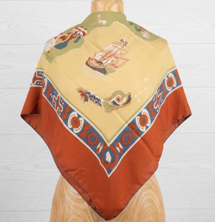 Scarf Vintage Mideastern Desert Tropics Pattern