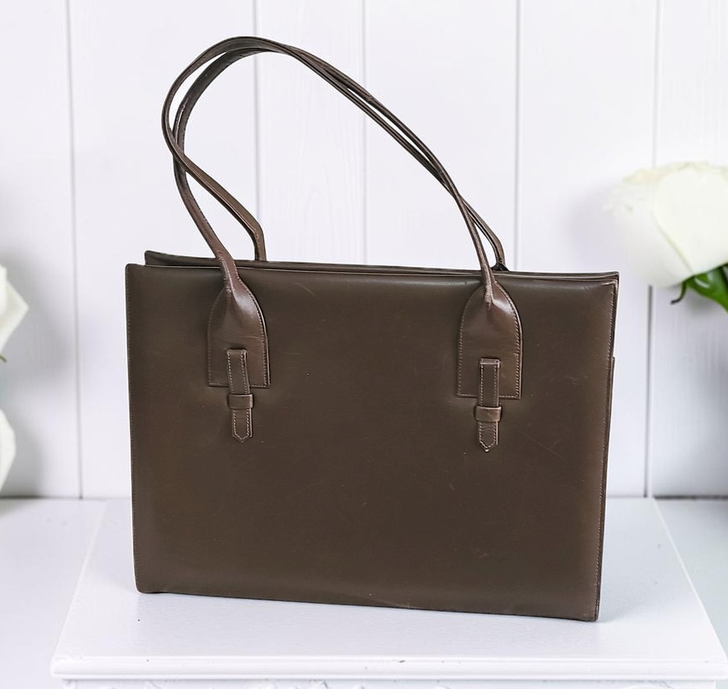 Vintage Chocolate Brown Satchel Handbag