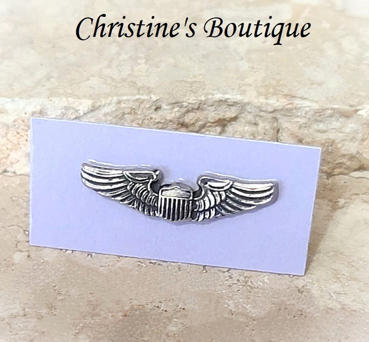 Vintage Tie Tack - Emblem and Wings - Click Image to Close