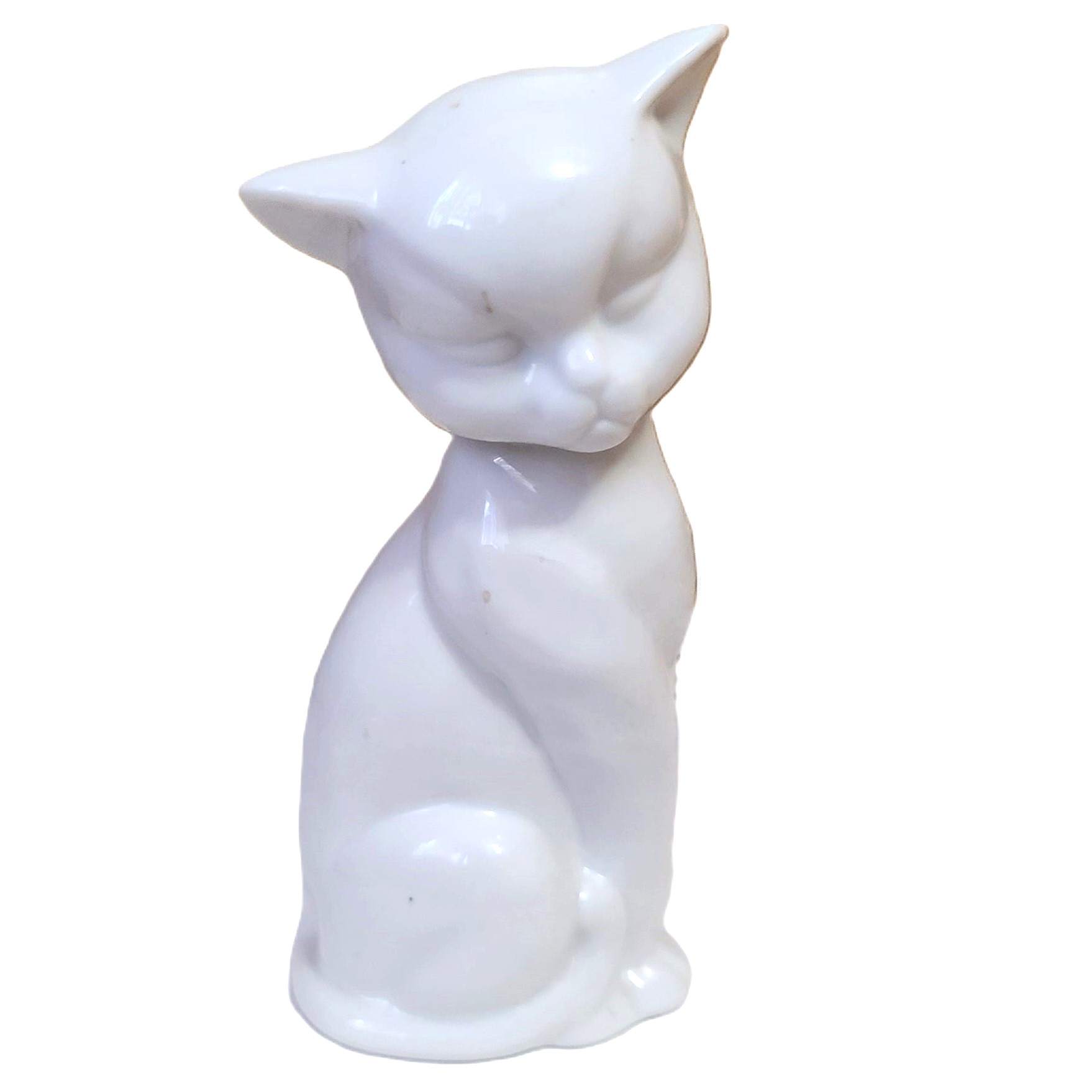 Taiwan Pottery Cerarmic White Cat Signed UCGU - Click Image to Close