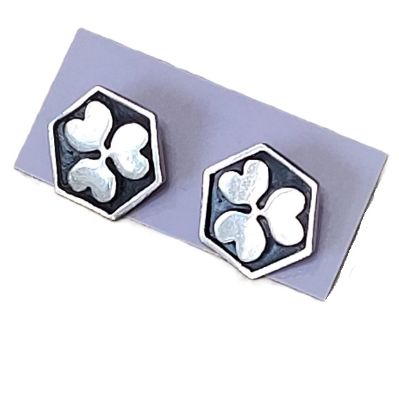 Vintage Lucky Clover Cuff Links - Click Image to Close