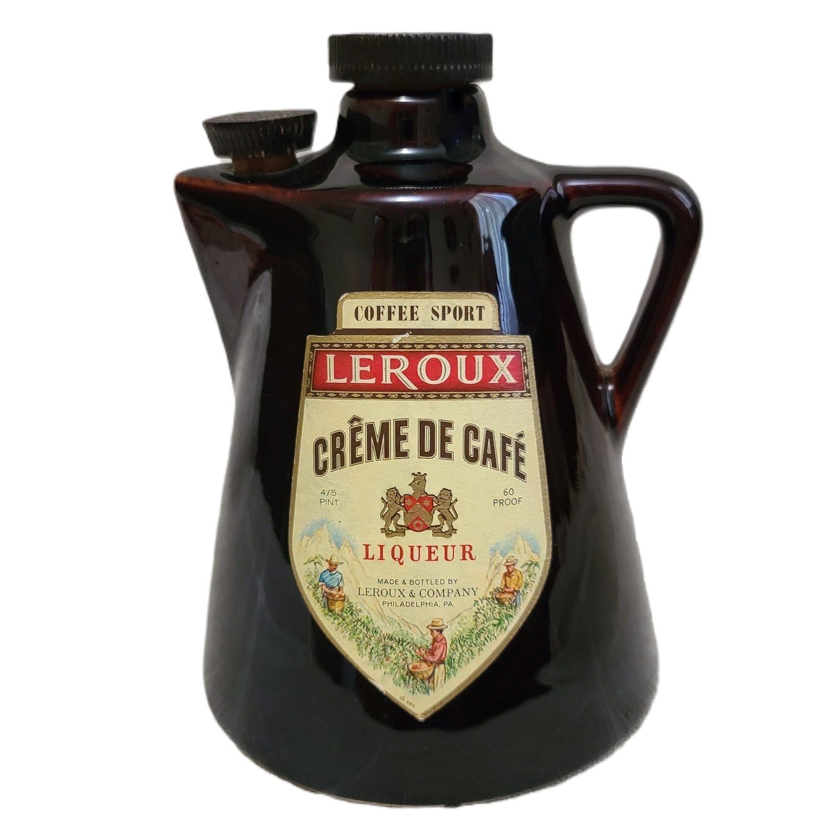 Coffee Leroux Creme De Cafe Liqueur Bottle Collector's - Click Image to Close