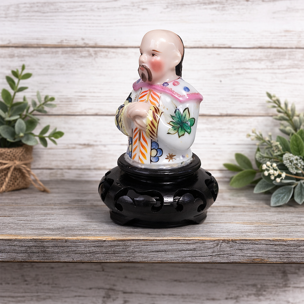 Asian Man Figure Signed Hong Kong