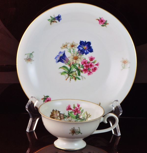 Schumann Anzberg Germany High Tea Tea Cup, Saucer & Cake Plate - Click Image to Close