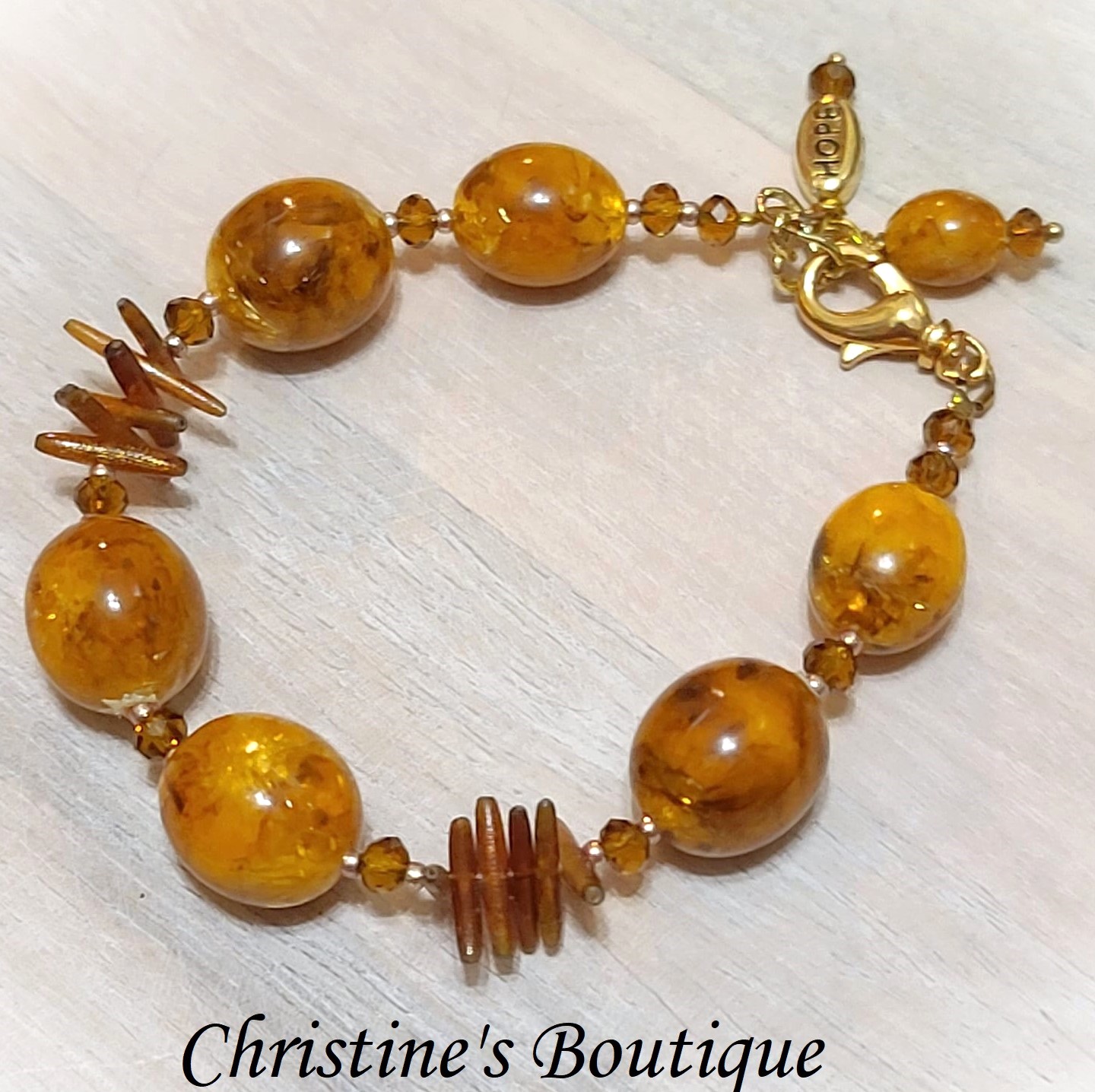 Butterscotch & Dyed Amber Coral Bracelet - Click Image to Close