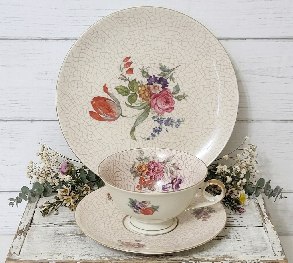 Seltmann Weiden Germany High Tea Cup Saucer & Cake Plate Set