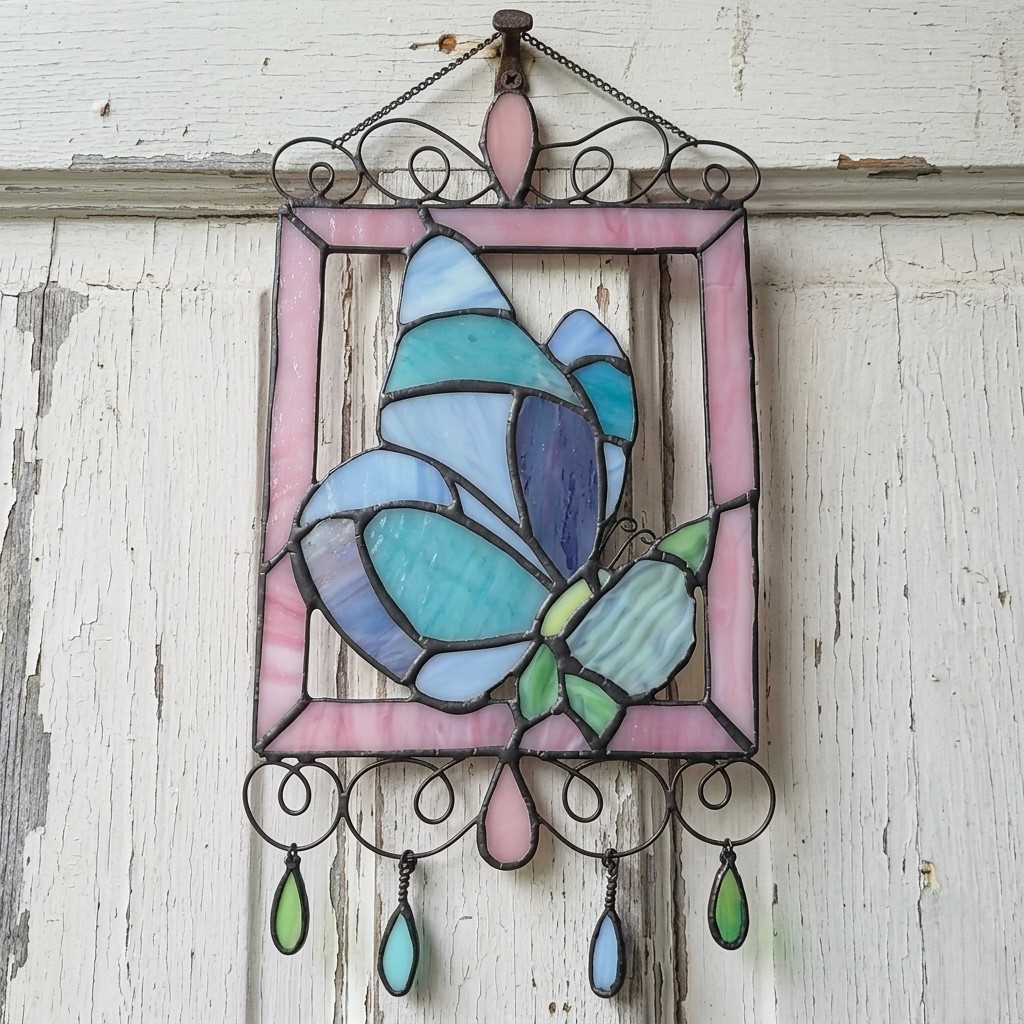 Stained Glass Butterfly Window Hanging