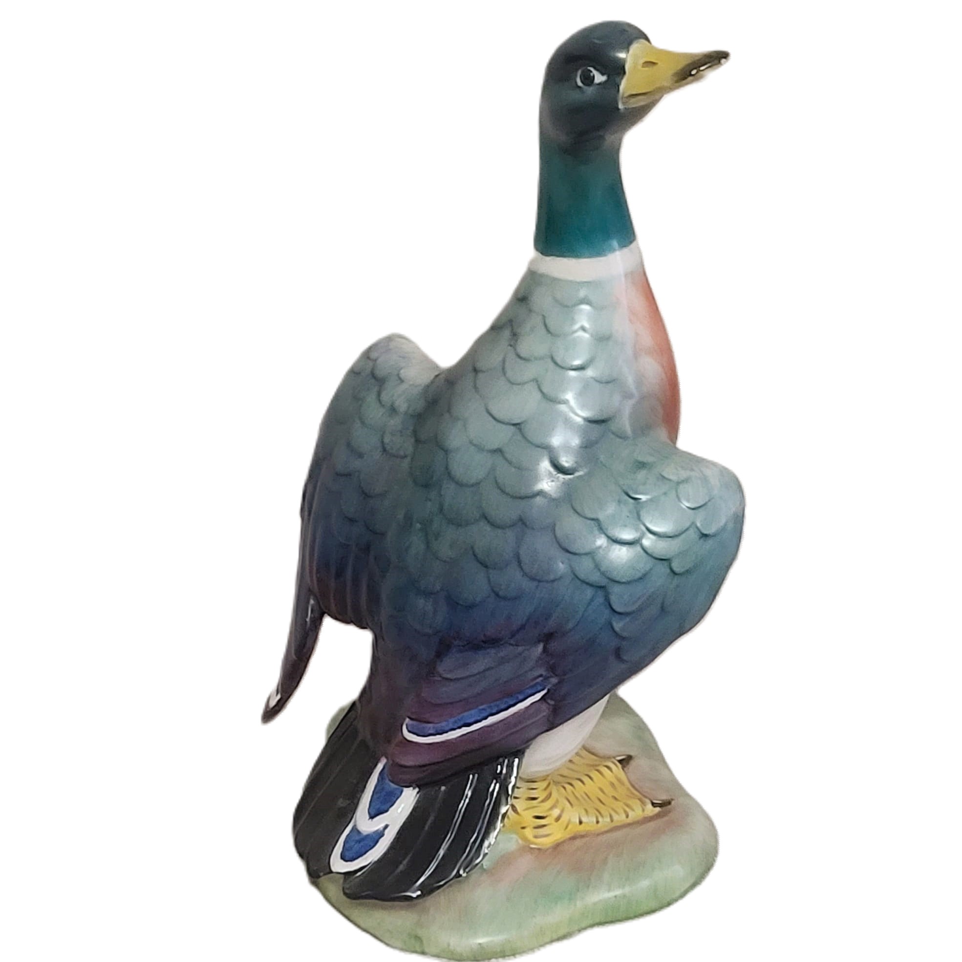 Signed Italy Handpainted Vintage Large Mallard Duck #900/37 - Click Image to Close