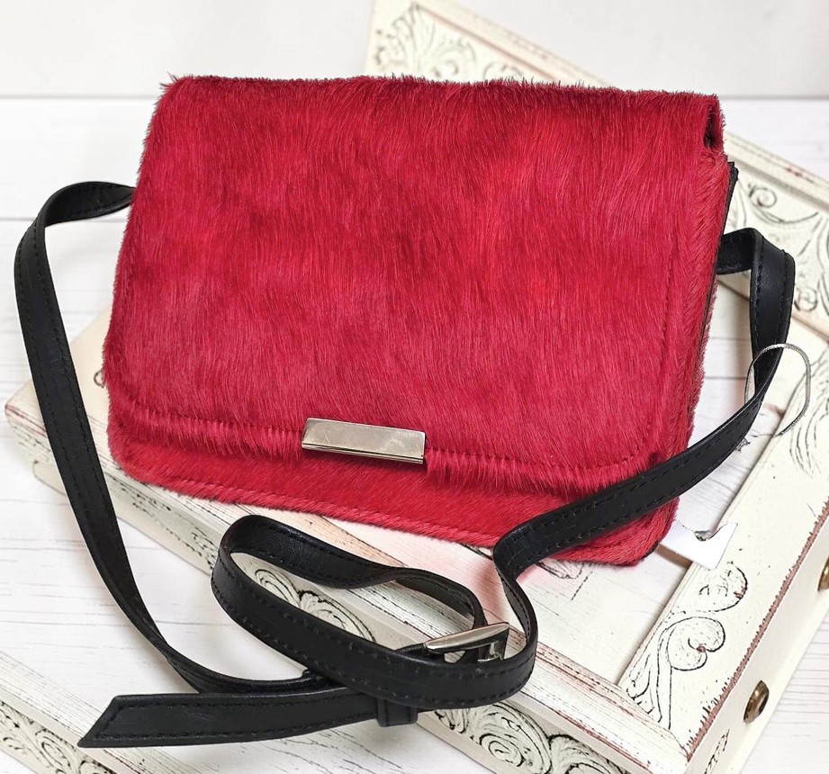 Gail Labelle pony hair purse, vintage red purse, vintage handbag