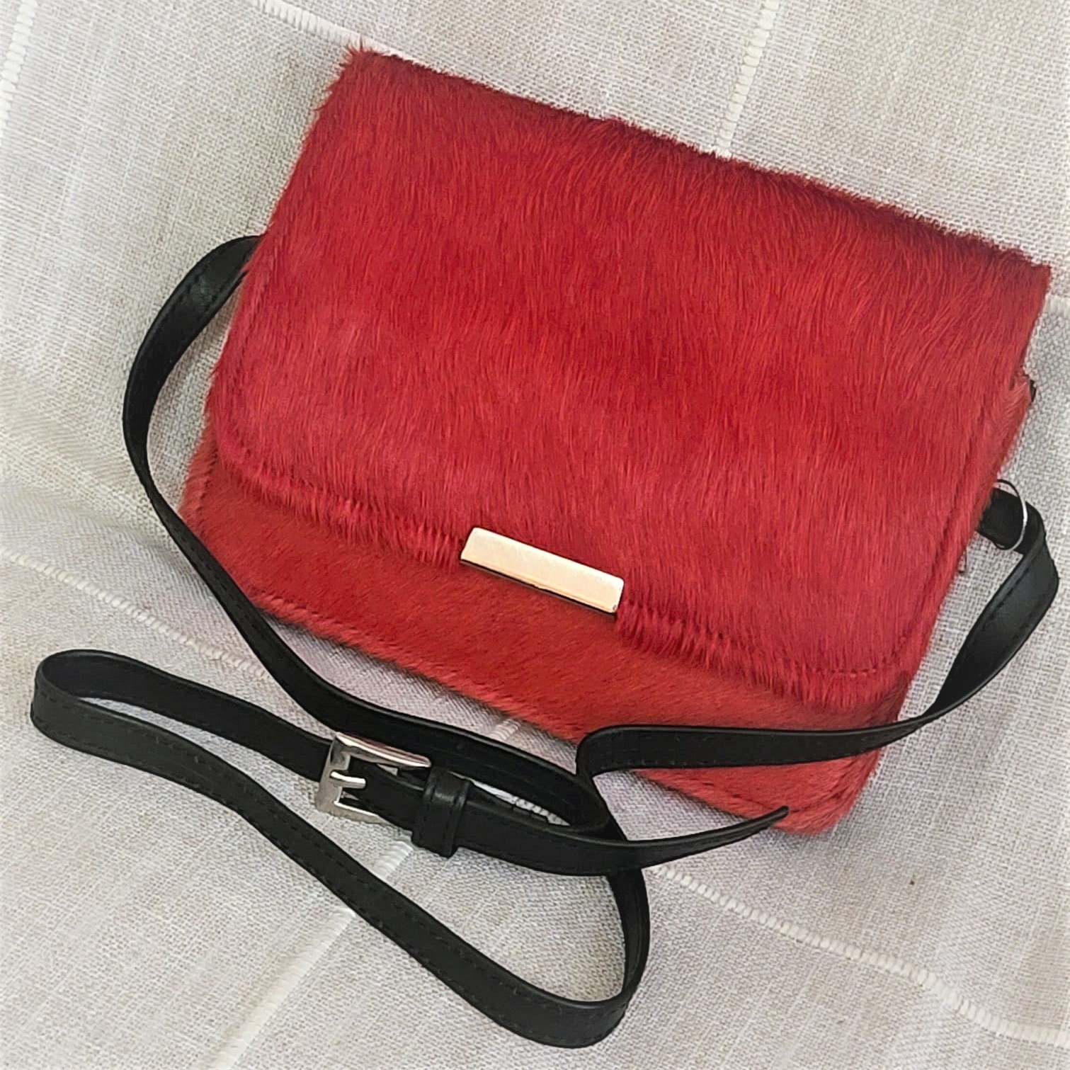 Gail Labelle Red Pony Hair Vintage Handbag
