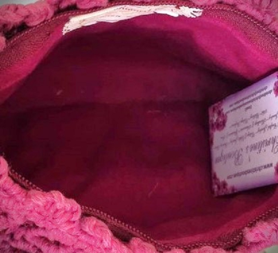 Fran Gilmone Macrame Knobby Rose Color Vintage Handbag
