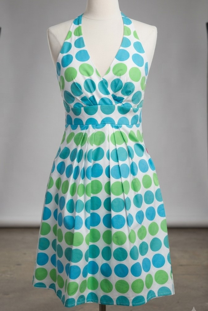 Morgan 4 Ever Retro Dots Halter Sundress NWT