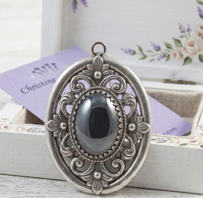 Whiting and Davis Vintage Pendant Brooch