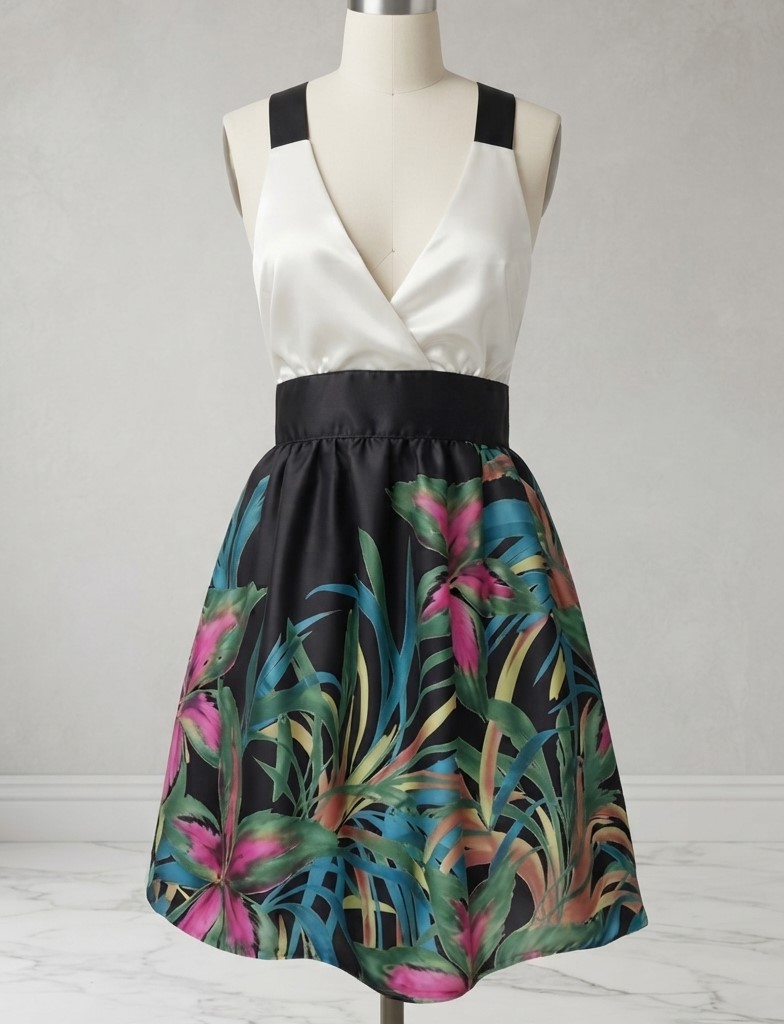 Double Zero Tropical Floral Cocktail Open Back Halter Dress NWT Double Zero Tropical Floral Cocktail Open Back Halter Dress NWT