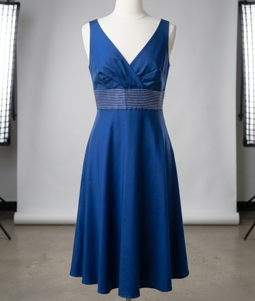 Liz & Co. Blue Fit and Flare Dress Size 4