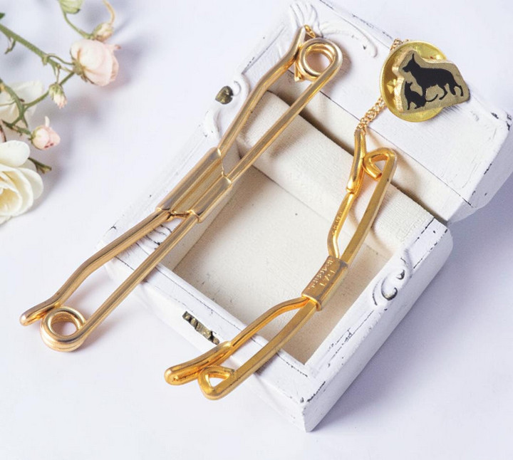 Set of 3 Goldtone Tie Clips and Tie Tack