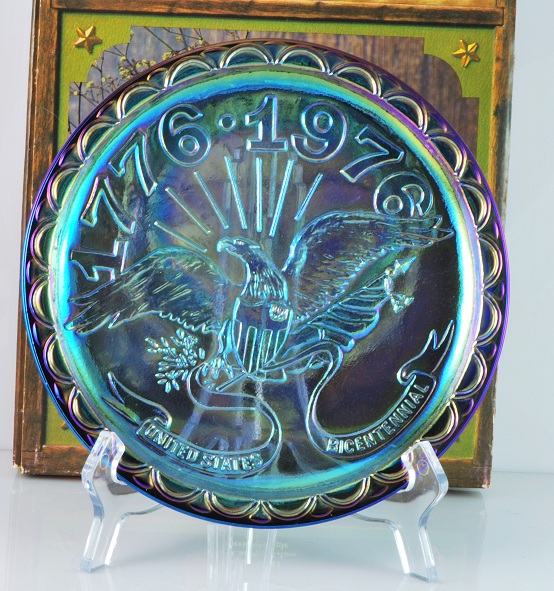 Indiania Glass Co Carnival Glass 1776 BIcentennial Collect Plate - Click Image to Close