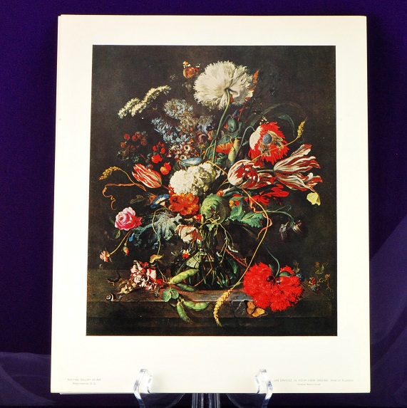 Jan Davidsz Artist De Heem "Vase of Flowers Vintage Poster