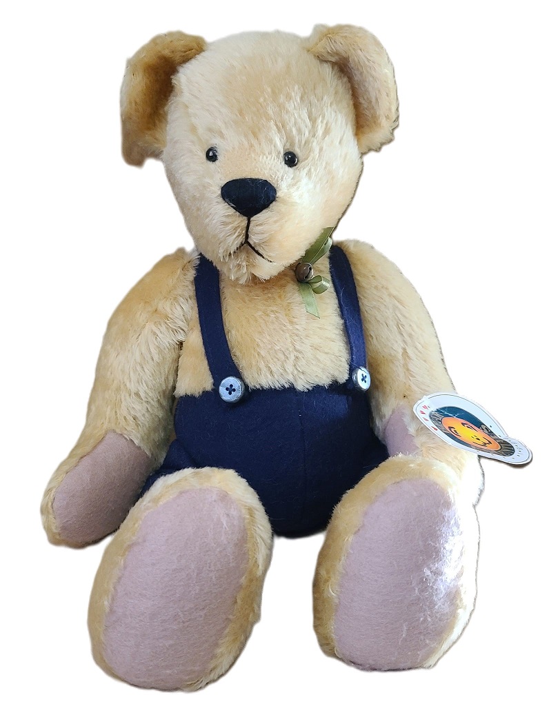Bear Essentials Retired 1998 Mohair Bear Spencer w/ Suspenders - Click Image to Close