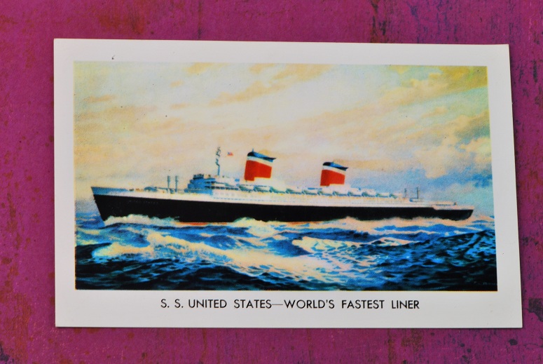Postcard S.S. United States World's Fastest Boat Liner Unused