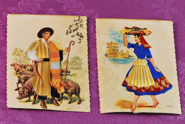 Postcard Portugal Embroidery Silk Shephard & Fisher Women