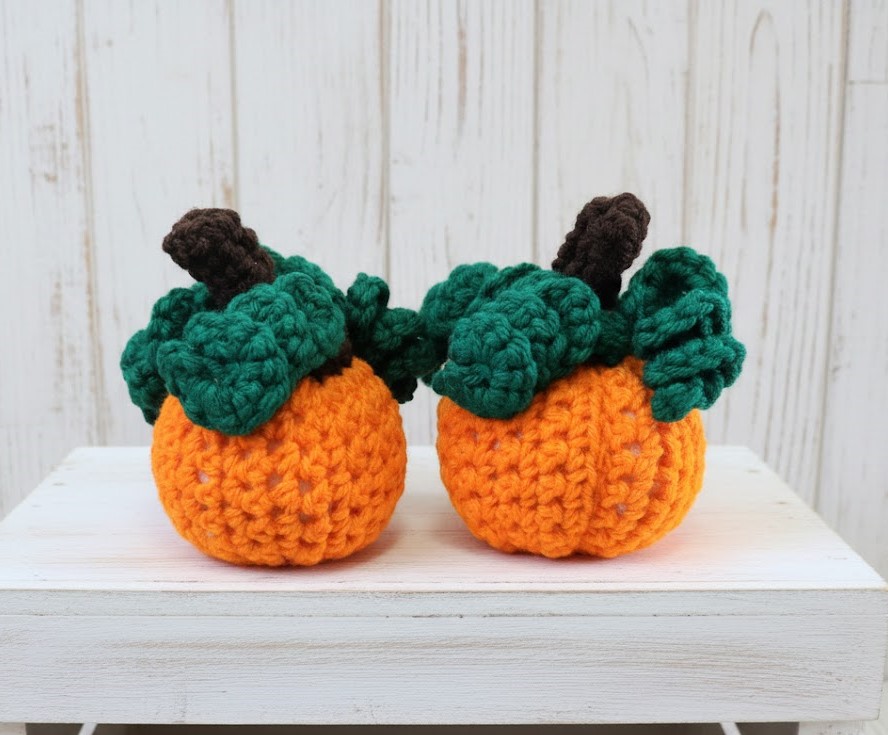 Handmade Crochet Pumpkins Set of 2